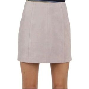 Faux Suede Grey Mini Skirt